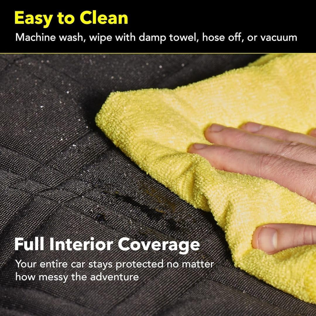 XL Dog Seat Covers Premium Unique Mesh Design & Entire Car Protection-Doors,Headrests & Backseat. Zippered Side Flap, Waterproof Pet Seat Cover + Seat Belt & 2 Headrest Protectors